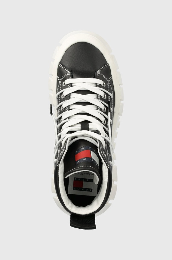 Tommy Jeans tenisi de piele TJW PLATFORM MC negru EN0EN02498