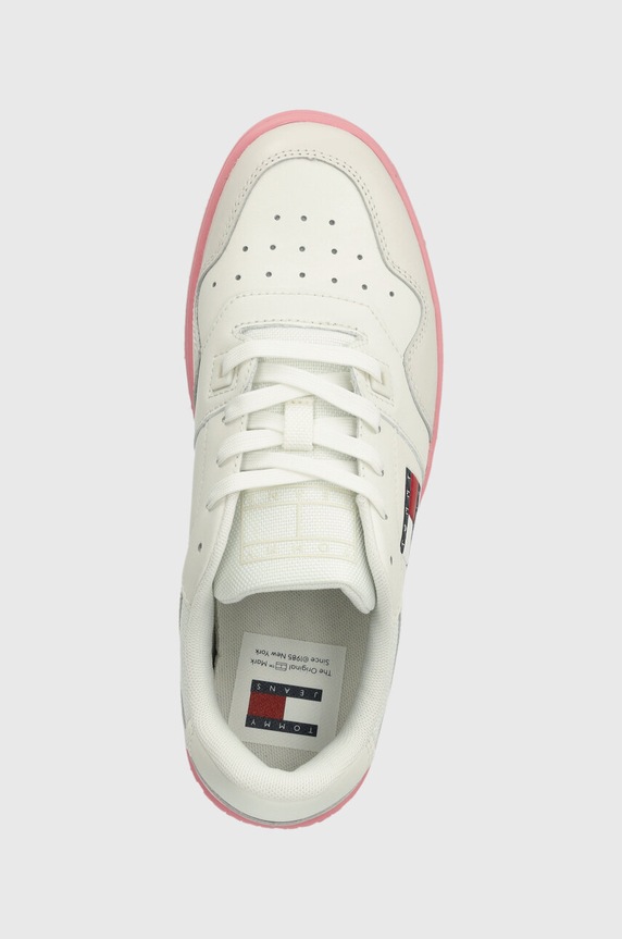 Tommy Jeans sneakersy skórzane TJW RETRO BASKET ESS biały EN0EN02505