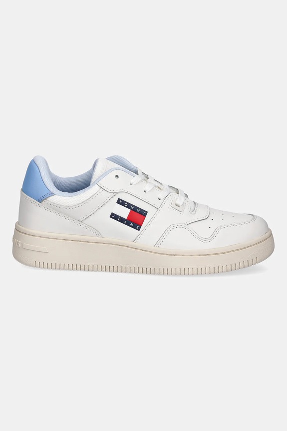 Δερμάτινα sneakers Tommy Jeans TJW RETRO BASKET ESS EN0EN02505 λευκό SS25