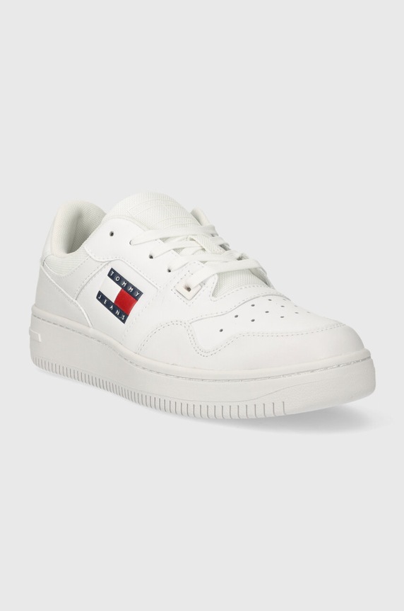 Tommy Jeans sneakersy skórzane TJW RETRO BASKET ESS EN0EN02505 biały SS25