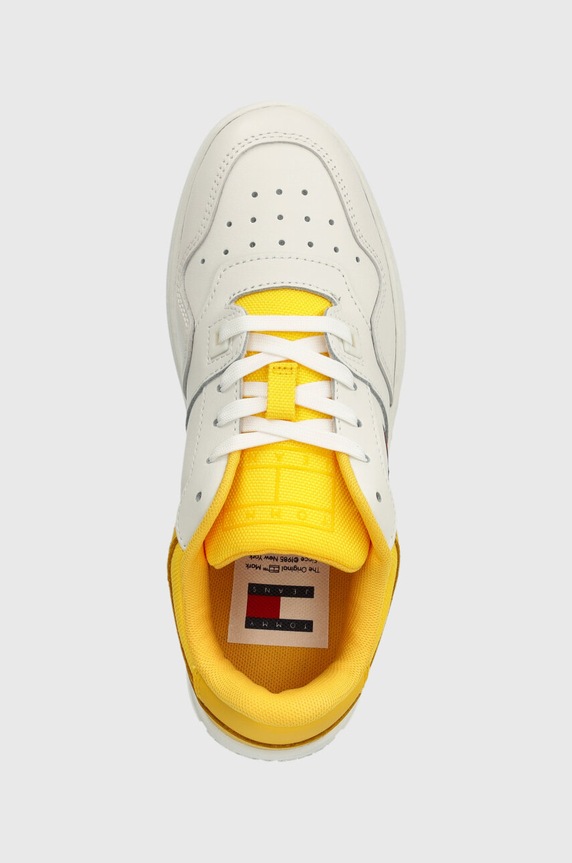 Tommy Jeans sneakers din piele TJW RETRO BASKET ESS galben EN0EN02505