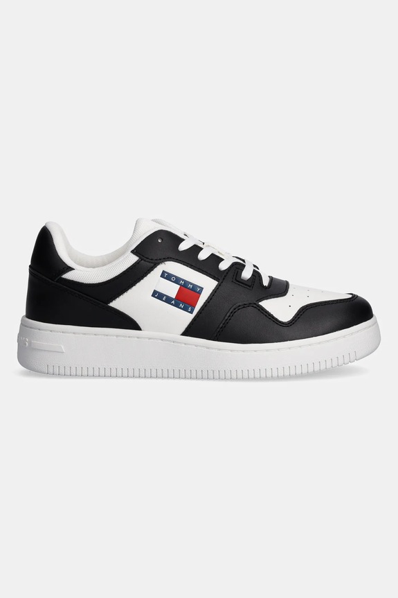 Kožené tenisky Tommy Jeans TJW RETRO BASKET ESS EN0EN02505 čierna SS25