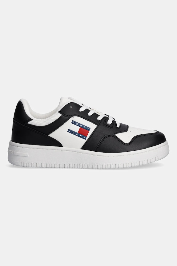 Kožené tenisky Tommy Jeans TJW RETRO BASKET ESS EN0EN02505 čierna SS25