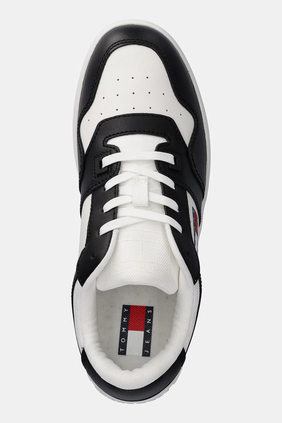 Kožené tenisky Tommy Jeans TJW RETRO BASKET ESS čierna EN0EN02505