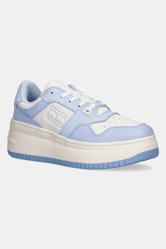 Tommy Jeans sneakersy TJW RETRO BASKET FLATFORM ESS tekstylny niebieski EN0EN02506