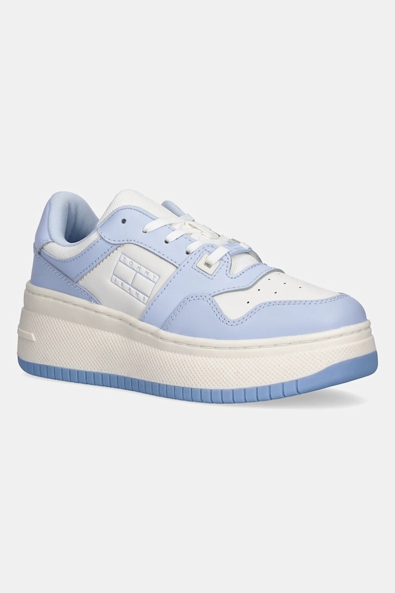 Tommy Jeans sneakersy TJW RETRO BASKET FLATFORM ESS tekstylny niebieski EN0EN02506