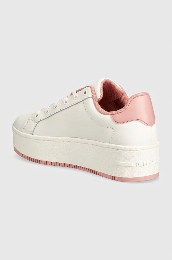 Obuwie Tommy Jeans sneakersy skórzane TJW FLATFORM ESS EN0EN02518 różowy
