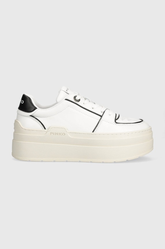 Pinko sneakersy Greta imitacja skóry licowej biały SS0007.P001.ZZ1