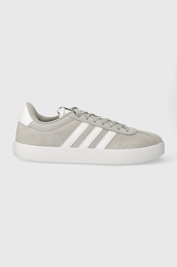 adidas sneakersy skórzane Vl Court płaska szary ID6280