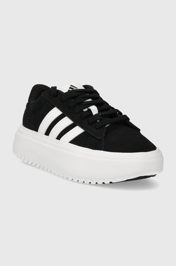 Semišové sneakers boty adidas Grand Court Platform IE1102 černá AW25
