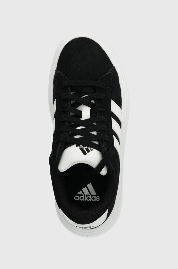 Semišové sneakers boty adidas Grand Court Platform černá IE1102