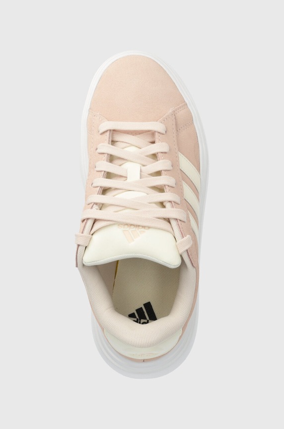 adidas sneakers din piele intoarsă GRAND COURT roz IE1104