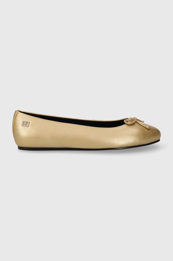 Kožené baleríny Tommy Hilfiger ESSENTIAL GOLDEN BALLERINA zlatá FW0FW07865