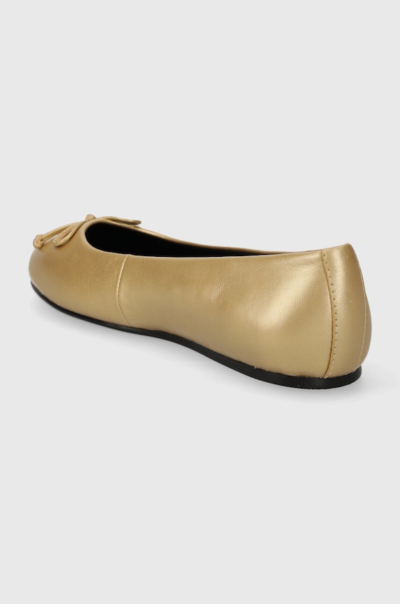 Boty Kožené baleríny Tommy Hilfiger ESSENTIAL GOLDEN BALLERINA FW0FW07865 zlatá