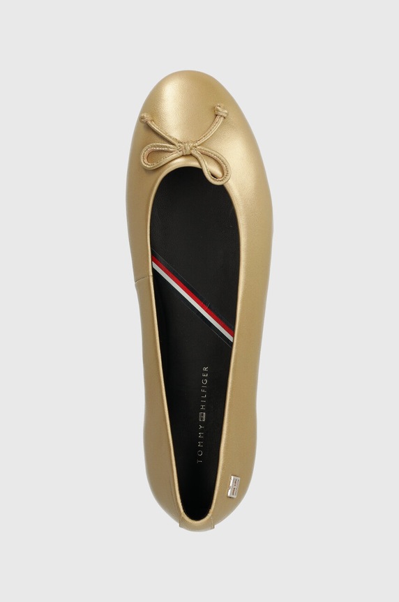 Kožené baleríny Tommy Hilfiger ESSENTIAL GOLDEN BALLERINA zlatá FW0FW07865