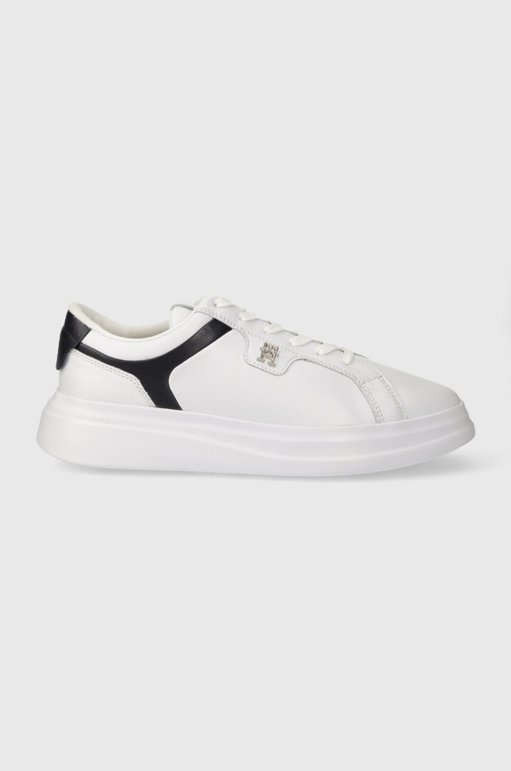 Tommy Hilfiger sneakersy skórzane POINTY COURT SNEAKER ultralekkie biały FW0FW07460