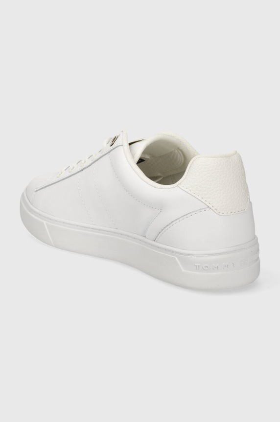 Obuwie Tommy Hilfiger sneakersy skórzane ESSENTIAL ELEVATED COURT SNEAKER FW0FW07685 biały