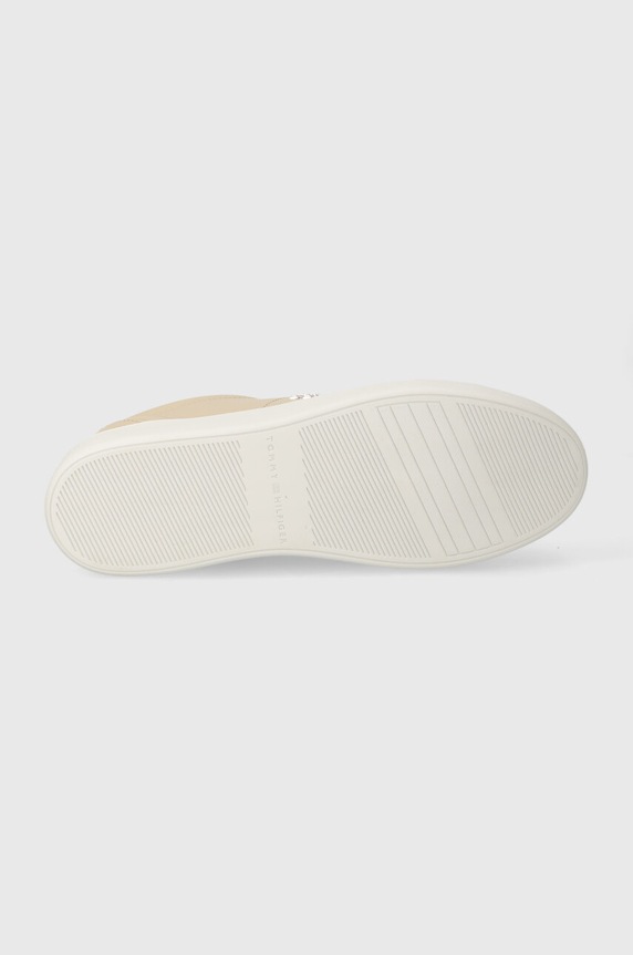 Tommy Hilfiger sneakersy skórzane ESSENTIAL ELEVATED COURT SNEAKER FW0FW07685 beżowy