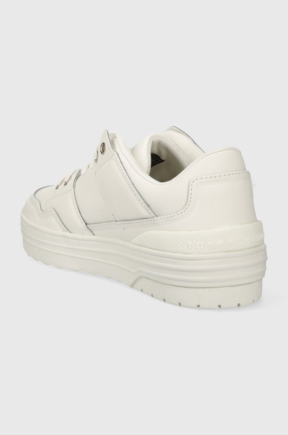 Boty Kožené tenisky Tommy Hilfiger TH BASKET SNEAKER LO FW0FW07756 bílá