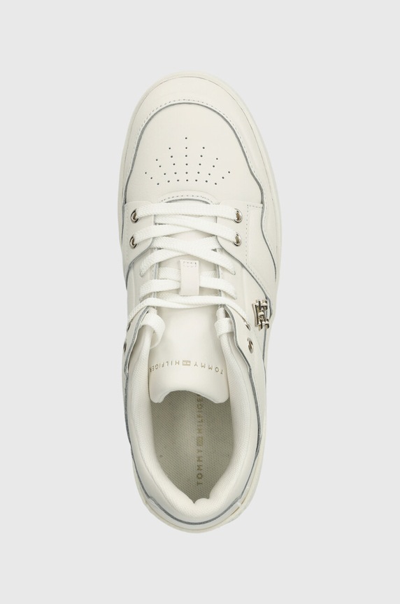 Kožené tenisky Tommy Hilfiger TH BASKET SNEAKER LO bílá FW0FW07756