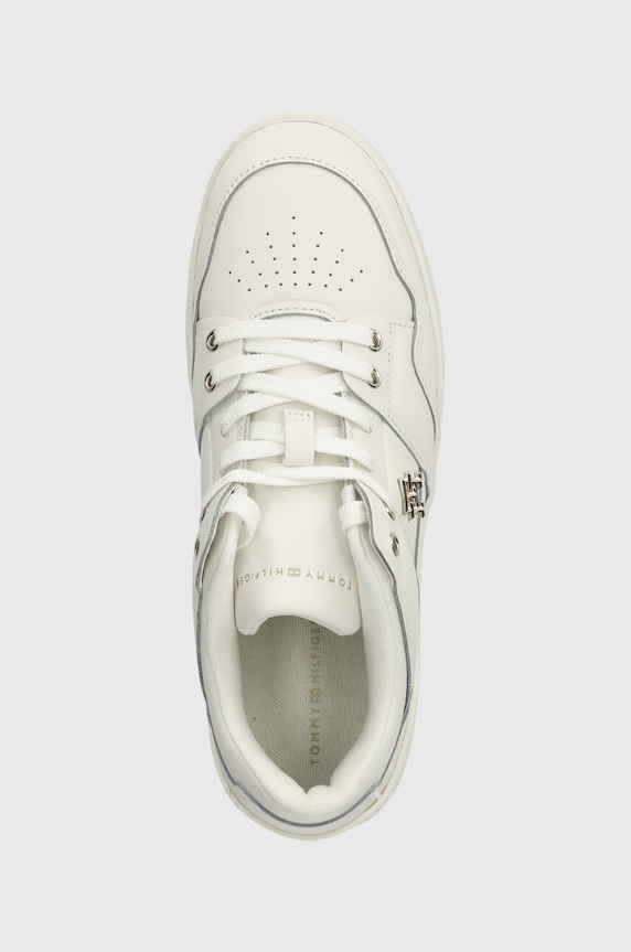 Kožené tenisky Tommy Hilfiger TH BASKET SNEAKER LO bílá FW0FW07756