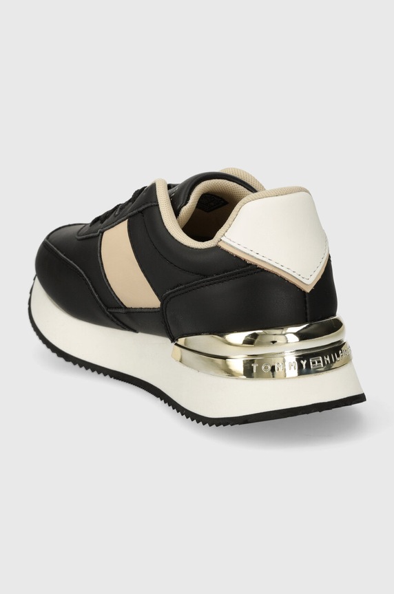 Cipők Tommy Hilfiger bőr sportcipő TH ELEVATED FEMININE RUNNER HW FW0FW07830 fekete