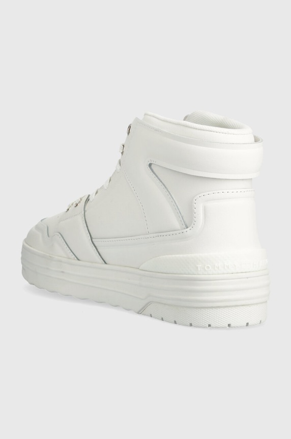 Boty Kožené tenisky Tommy Hilfiger TH BASKET SNEAKER HI FW0FW07757 bílá