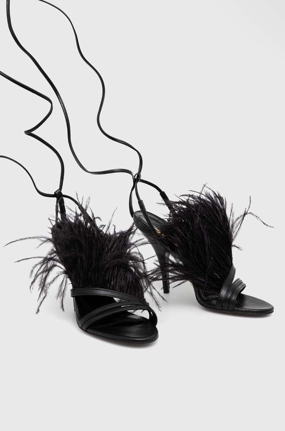 Δερμάτινα πέδιλα Patrizia Pepe 8X0034.L048.K103 μαύρο SS24