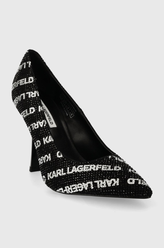 Visoke pete iz semiša Karl Lagerfeld PANDARA II KL31314.50S črna SS24