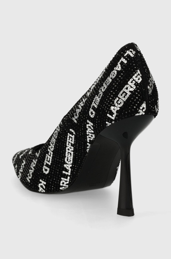 Obutev Visoke pete iz semiša Karl Lagerfeld PANDARA II KL31314.50S črna