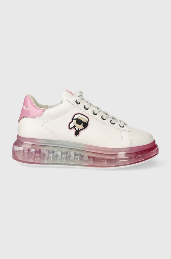 Usnjene superge Karl Lagerfeld KAPRI KUSHION Platforma bela KL62630N.01P