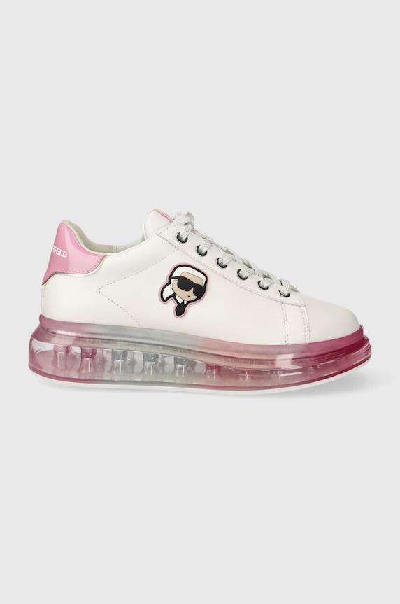 Usnjene superge Karl Lagerfeld KAPRI KUSHION Platforma bela KL62630N.01P
