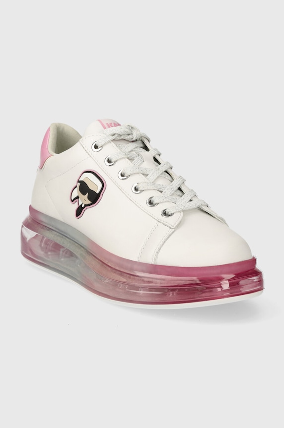 Usnjene superge Karl Lagerfeld KAPRI KUSHION KL62630N.01P bela SS24