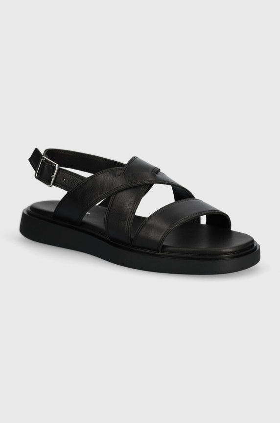 Vagabond Shoemakers sandały skórzane CONNIE płaski czarny 5757.401.20