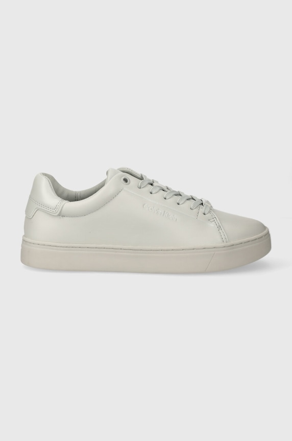 Calvin Klein sneakersy skórzane CLEAN CUPSOLE LACE UP Planet friendly szary HW0HW01863