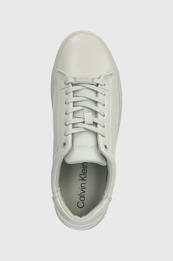 Calvin Klein sneakersy skórzane CLEAN CUPSOLE LACE UP szary HW0HW01863