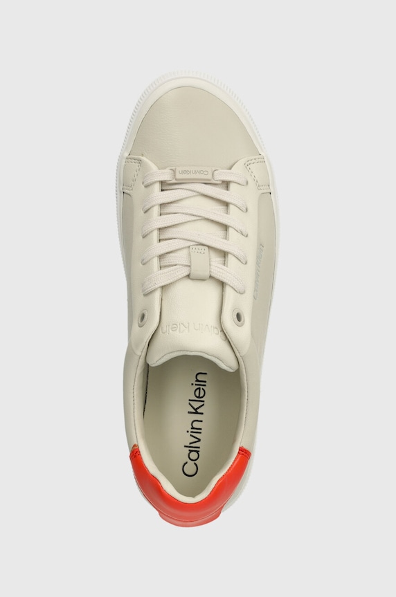 Tenisky Calvin Klein VULC LACE UP - DIAMOND FOXING béžová HW0HW01865