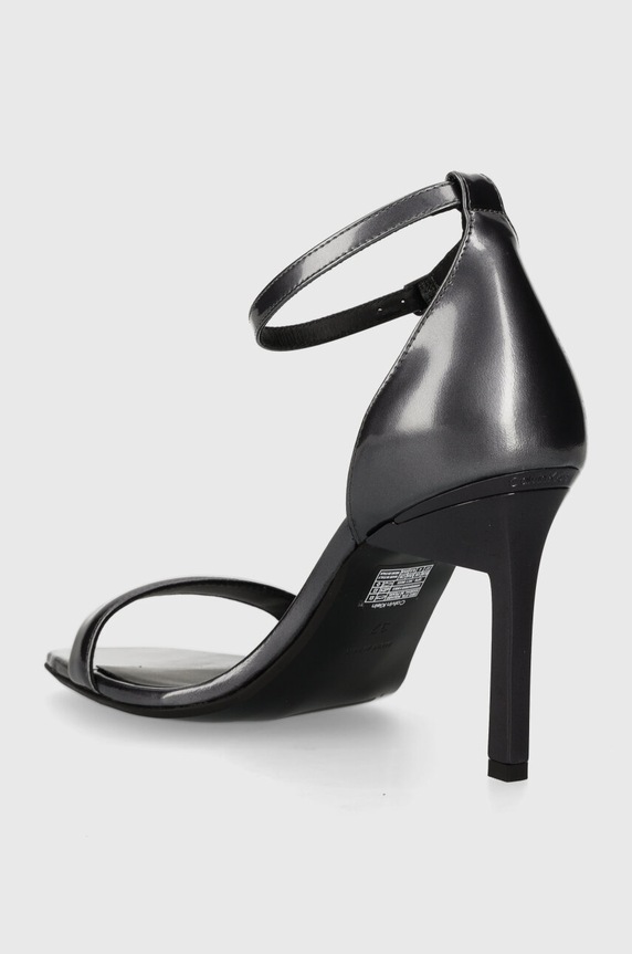 Obuwie Calvin Klein sandały skórzane GEO STIL SQUARE SANDAL 90-PEARL HW0HW01993 szary