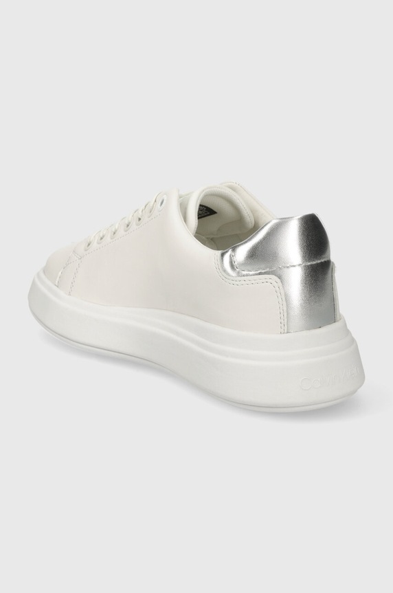 Boty Kožené tenisky Calvin Klein RAISED CUPSOLE LACE UP LHT BT HW0HW02005 bílá