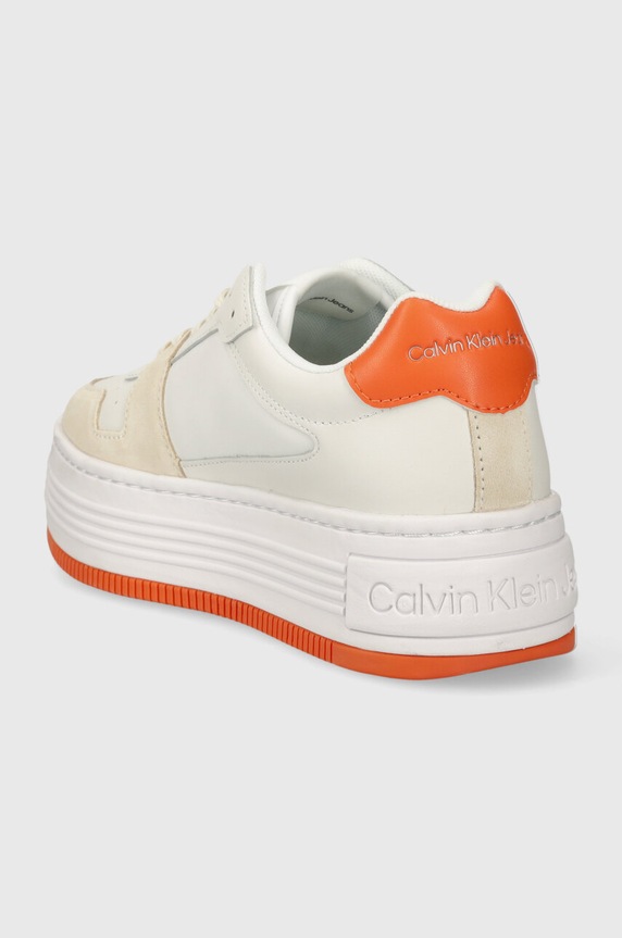 Cipők Calvin Klein Jeans sportcipő BOLD FLATF LOW LACE MIX NBS SAT YW0YW01308 fehér