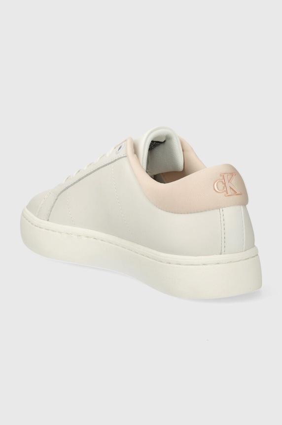 Încălțăminte Calvin Klein Jeans sneakers din piele CLASSIC CUPSOLE LOWLACEUP LTH WN YW0YW01444 alb