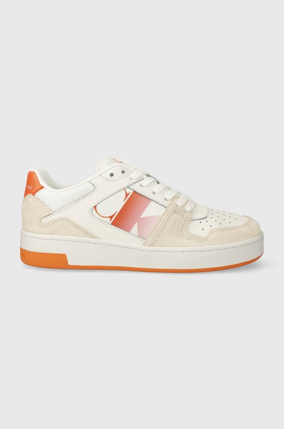 Calvin Klein Jeans sportcipő BASKET CUPSOLE LACE MIX NBS SAT nappa bőr fehér YW0YW01446