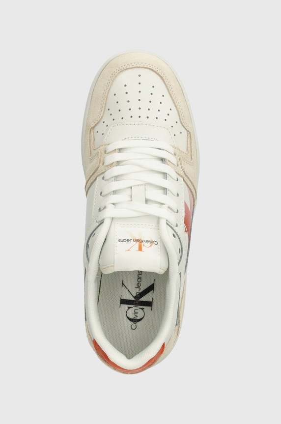 Calvin Klein Jeans sportcipő BASKET CUPSOLE LACE MIX NBS SAT fehér YW0YW01446