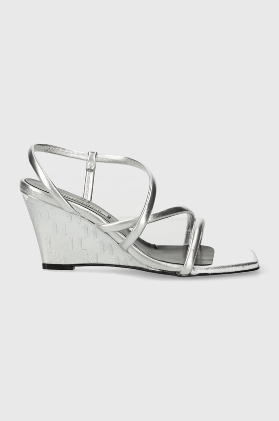 Πέδιλα Karl Lagerfeld RIALTO πλατφόρμα ασημί KL34405.1SL