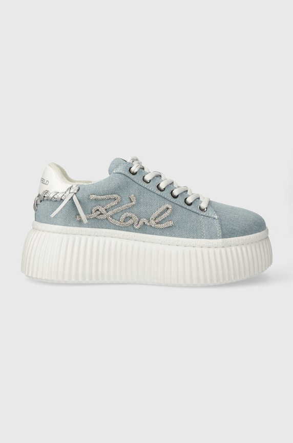 Karl Lagerfeld sneakers KREEPER LO pelle fiore blu KL42372D.DLB
