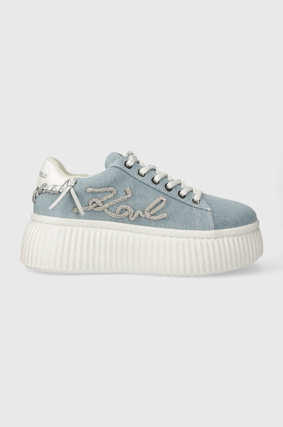 Karl Lagerfeld sneakers KREEPER LO pelle fiore blu KL42372D.DLB
