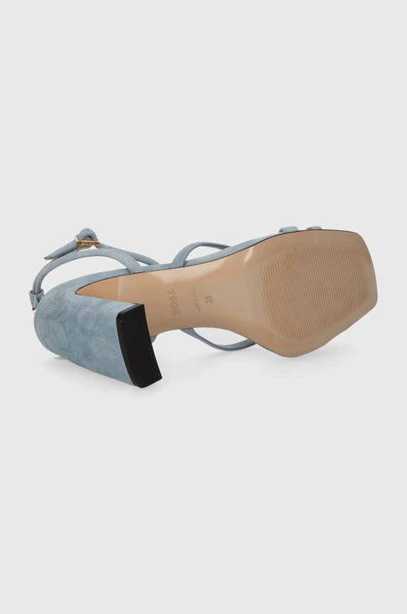 BOSS sandale din piele intoarsa Rose 50516197.036 albastru