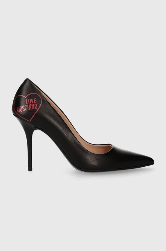 Kožené lodičky Love Moschino přírodní kůže černá JA10409G1IIE0000