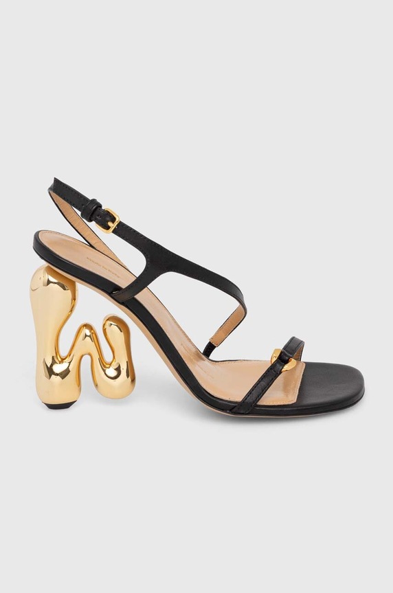 Kožené sandály JW Anderson Bubble Heel ANW42050A.999 černá SS24