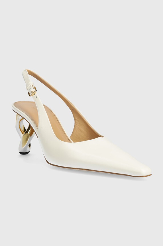 Kožne salonke JW Anderson Chain Heel ANW42055A.120 bež SS24